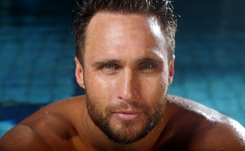 Australian Olympic Games swimmer and ironman Ky Hurst will try his luck in the open swim event on August 10. Australian Olympic Games swimmer and ironman Ky Hurst will try his luck in the open swim event on August 10.